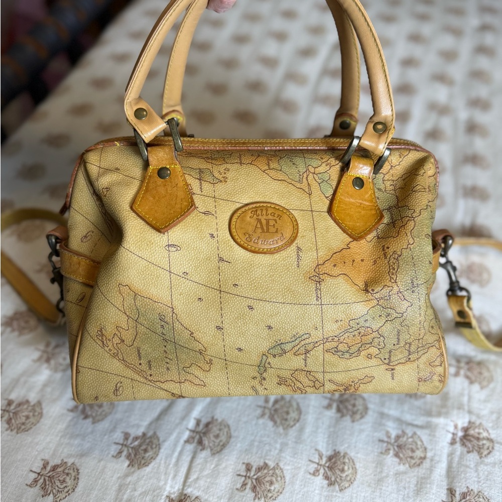 Allen Edward vintage Map Print hand bag